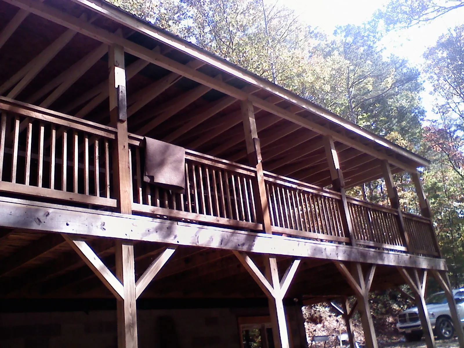 Timber framing under a new elevated porch and deck — Roof Leak Repair in Ucon by Roofing Brothers